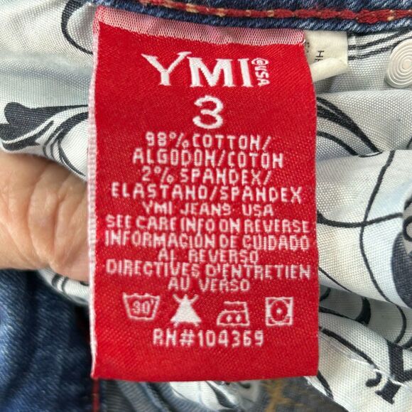 YMI Jeans Womens 3 Blue Medium Wash Skinny Distressed Low Rise 5 Pocket Denim - Picture 11 of 13